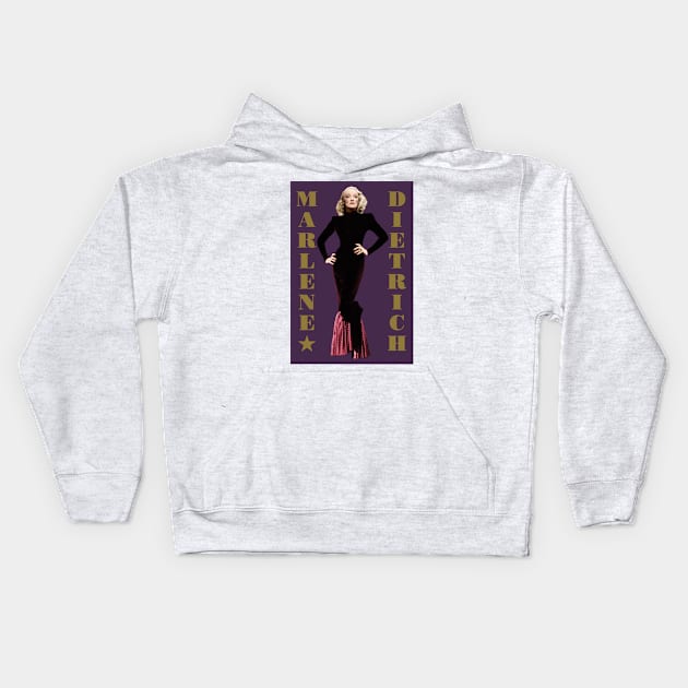 Marlene Dietrich Kids Hoodie by PLAYDIGITAL2020